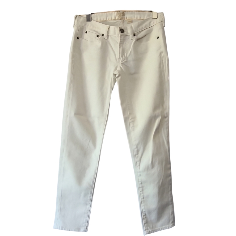 J. Crew Factory White Mid-Rise Skinny Jeans Signature Stretch Sz 26 Resortwear